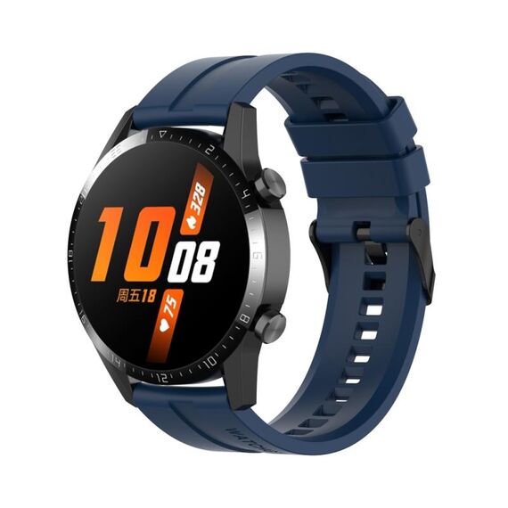 Per Huawei Watch 3 Pro Nuovo cinturino con fibbia in silicone nero da 22 mm (blu scuro)
