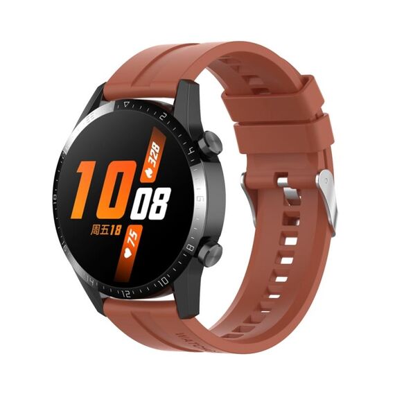 Per Huawei Watch Buds / Watch 3 Pro Nuovo cinturino per orologio con fibbia in silicone argento da 22 mm (Cabernet Orange)