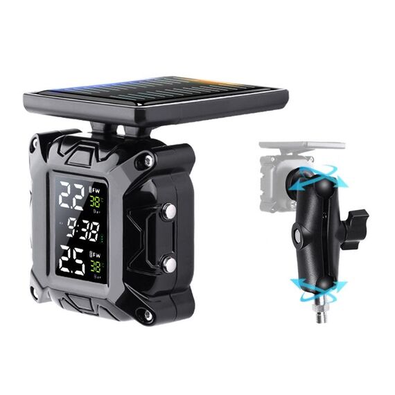 Monitor di pressione dei pneumatici senza fili solare per moto con schermo a colori M9 con supporto fisso M10