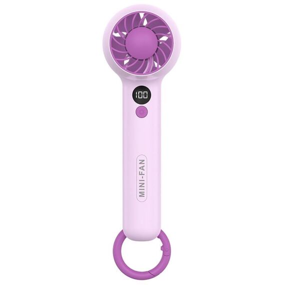F2302 Ventilatore per studenti da ufficio portatile mini USB portatile con gancio (viola)