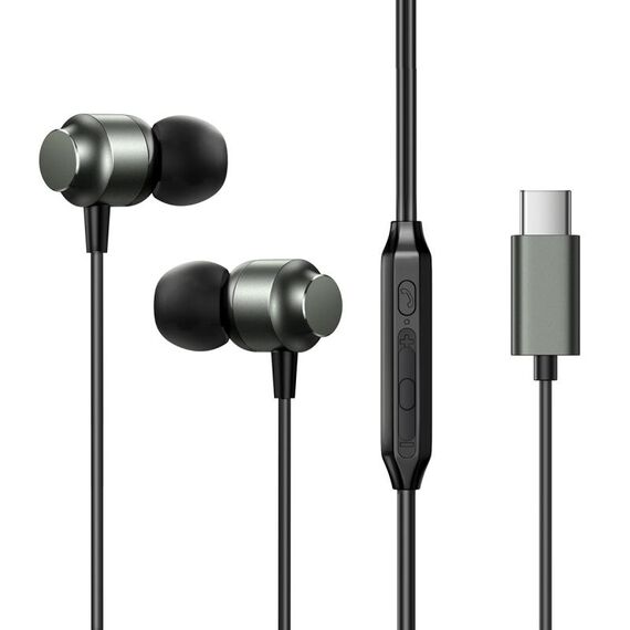 JOYROOM JR-EC06 Auricolare cablato in metallo di tipo C, lunghezza: 1,2 m (grigio scuro)