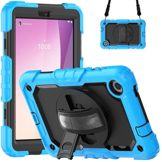 Custodia per tablet PC ibrido in silicone Lenovo Tab M8 di quarta generazione con tracolla (azzurro)