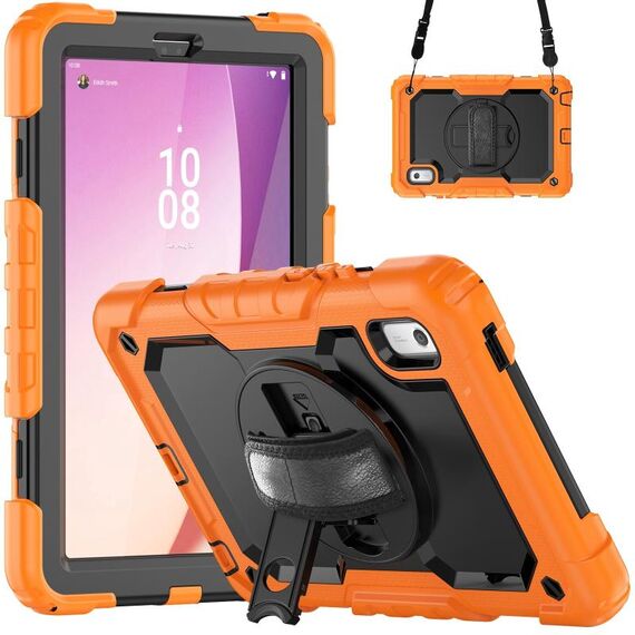 Custodia per tablet PC ibrido in silicone Lenovo Tab M9 con tracolla (arancione)