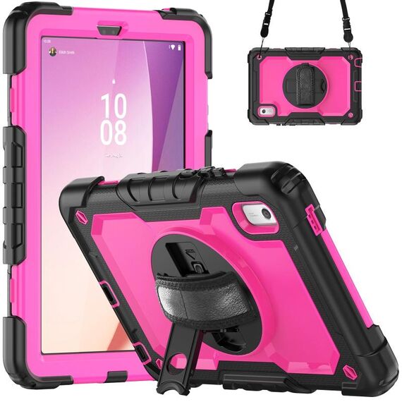 Custodia per tablet PC ibrido in silicone Lenovo Tab M9 con tracolla (PC rosa rossa)
