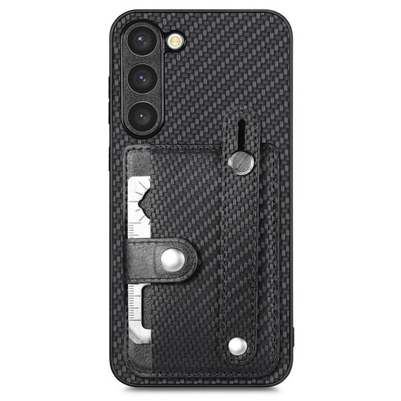 Per Samsung Galaxy S22+ 5G Custodia da polso con cavalletto posteriore per cellulare con coltello per attrezzi (nero)
