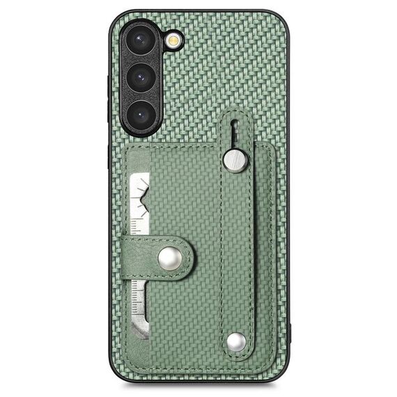 Per Samsung Galaxy S22 + 5G Custodia per telefono posteriore con cavalletto da polso con coltello per attrezzi (verde)