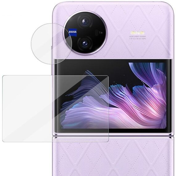 Per vivo X Flip 1 imposta l'anello di protezione della fotocamera posteriore in vetro temperato imak + adesivo per schermo posteriore in vetro