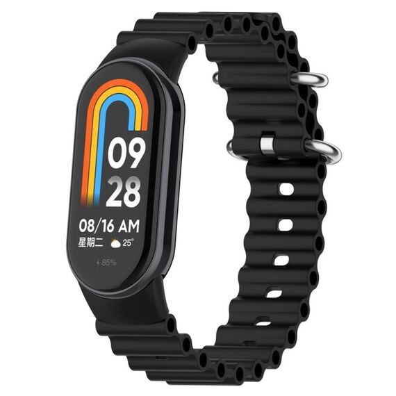 Per Xiaomi Mi Band 8 Ocean cinturino in silicone (nero)