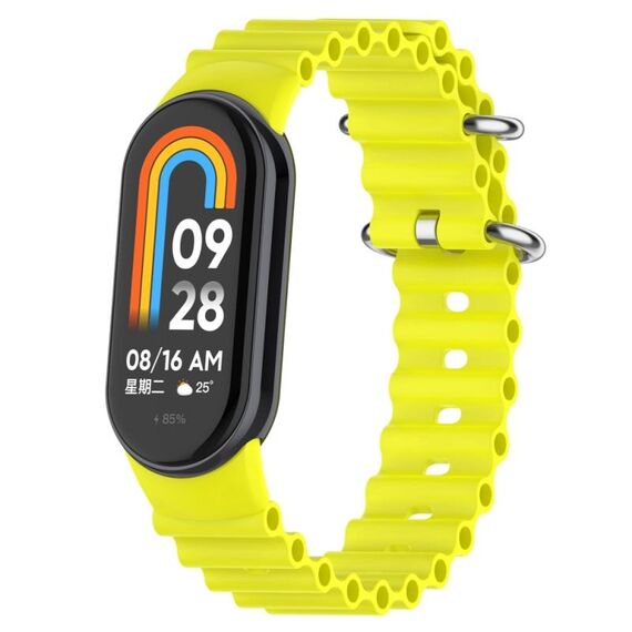 Per Xiaomi Mi Band 8 Ocean cinturino in silicone (giallo brillante)