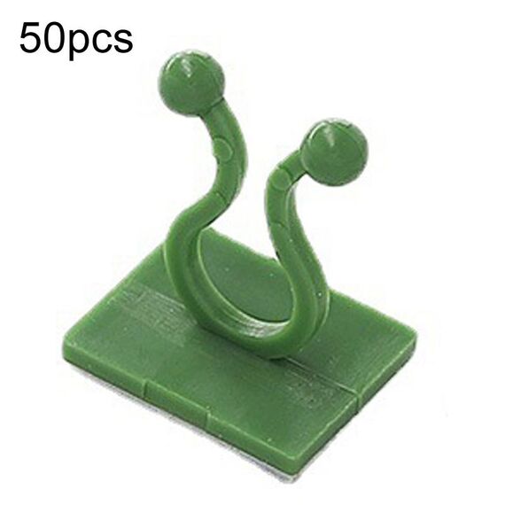 Piccoli ganci autoadesivi per piante rampicanti da 50 pezzi con fibbie per piante rampicanti (verde)