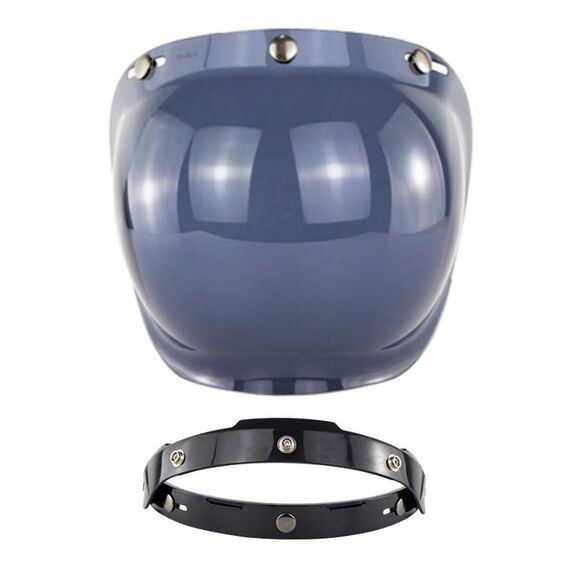 Lente antivento a tre pulsanti per casco da motociclista con staffa (tè scuro)