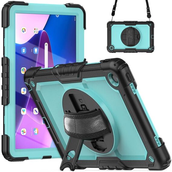 Per Lenovo Tab M10 Plus 10.6 Gen 3a custodia per tablet PC ibrido in silicone con tracolla (PC azzurro)