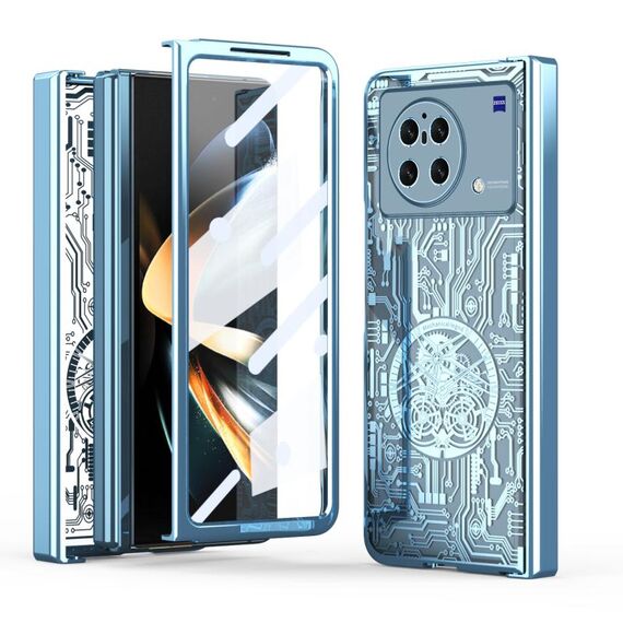 Per vivo X Fold Mechanical Legend Custodia per telefono all-inclusive galvanica integrata (blu)