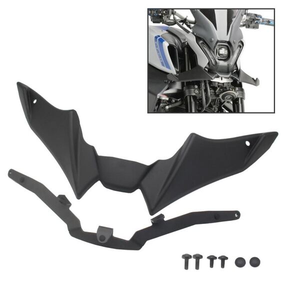 Per Yamaha MT-09 2021-2023 Moto Sport Downforce Spoiler frontali nudi Deflettore vento aerodinamico (nero)