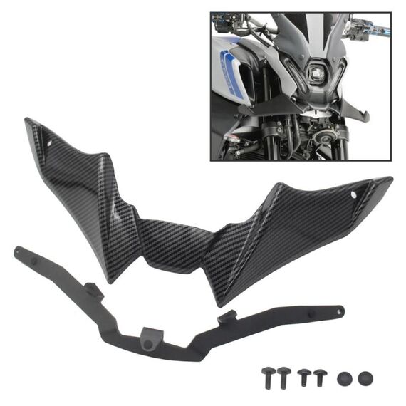 Per Yamaha MT-09 2021-2023 Moto Sport Downforce Spoiler frontali nudi Deflettore vento aerodinamico (fibra di carbonio nero)
