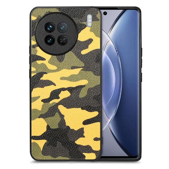 Custodia per cellulare con cover posteriore in pelle mimetica per vivo X90 (gialla)