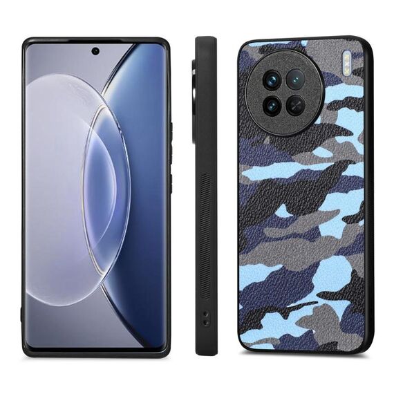 Cover posteriore in pelle mimetica per vivo X90 (blu)