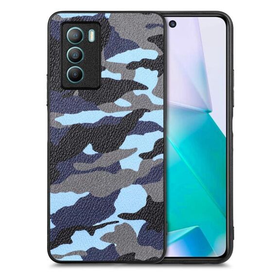 Custodia per cellulare con cover posteriore in pelle mimetica per vivo T1 (blu)
