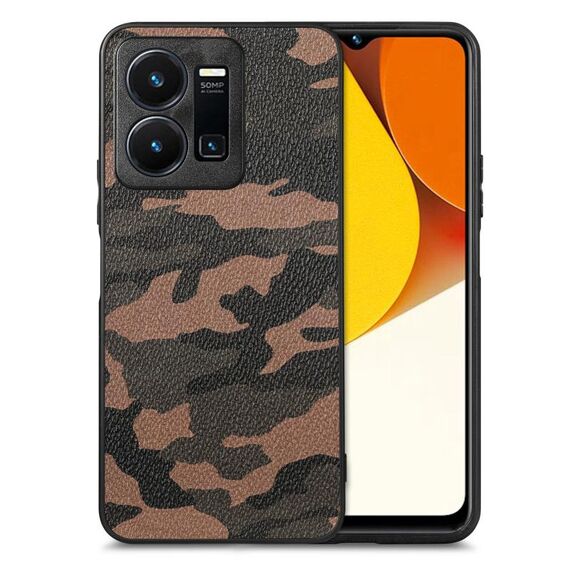 Cover posteriore in pelle mimetica per vivo Y35 (marrone)