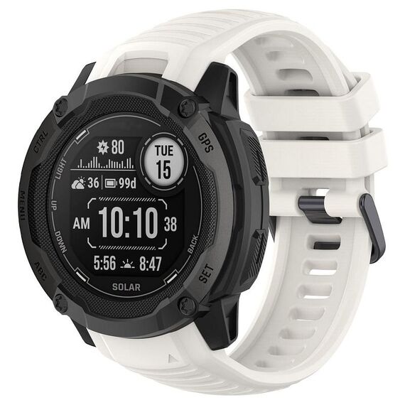 Per cinturino di ricambio in silicone sportivo Garmin Instinct 2X (bianco)