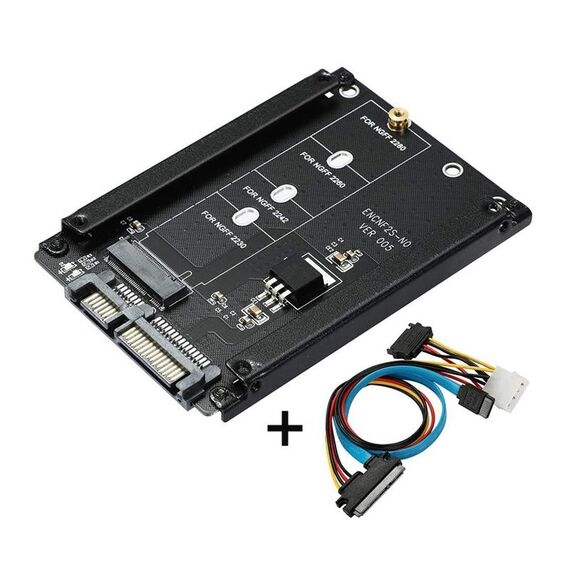 ENCNF2S-N01 Scheda di trasferimento da NGFF a SATA3 M.2 KEY B-M Adattatore di conversione interfaccia da SSD a 6 Gbps con cavo SATA a 22 pin
