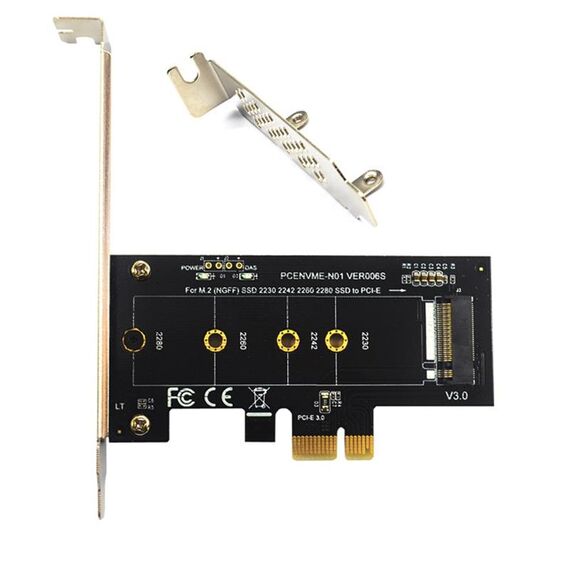 PCI-E 1X a M.2 NVME KEY-M Adattatore scheda riser SSD con deflettore