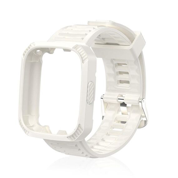Per Redmi Watch 3 cinturino in silicone integrato con trama in fibra di carbonio (bianco)