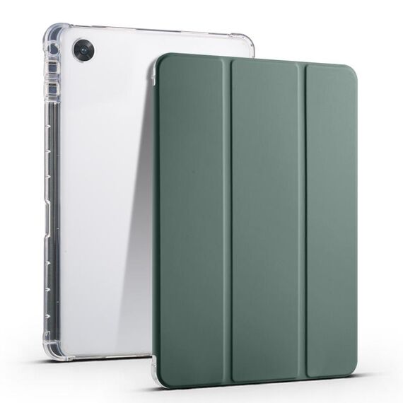 Per OPPO Pad Air 10.36 2022 Custodia per tablet in pelle TPU trasparente pieghevole a 3 pieghe con slot per penna (verde)