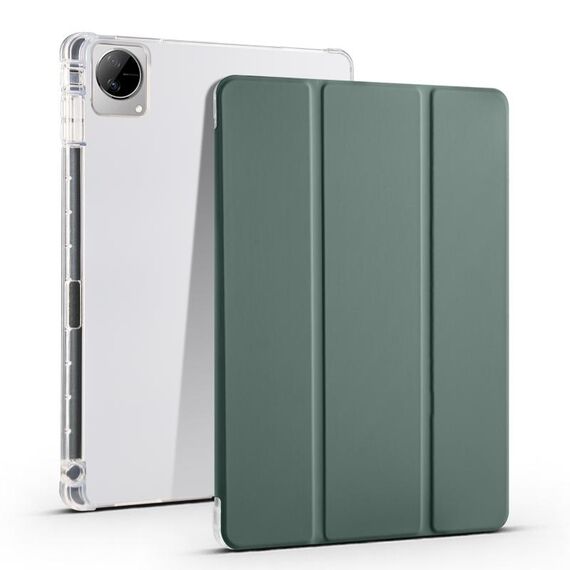 Per vivo Pad 11 Custodia per tablet in pelle TPU trasparente pieghevole a 3 pieghe con slot per penna (verde)