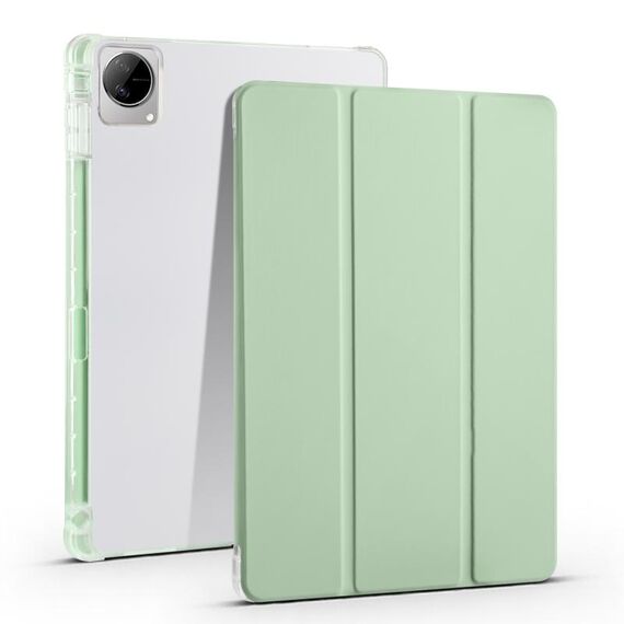 Per vivo Pad 11 Custodia per tablet in pelle TPU trasparente pieghevole a 3 pieghe con slot per penna (verde Matcha)