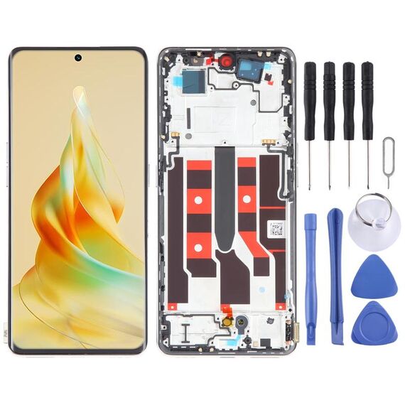 Schermo LCD originale per OPPO Reno8 T 5G Digitizer Assemblaggio completo con cornice (oro)