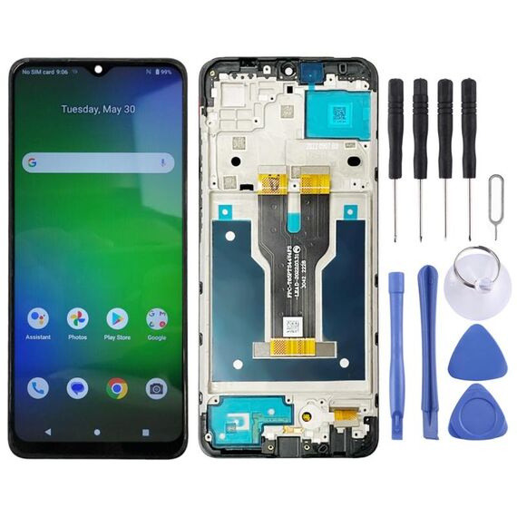 Schermo LCD per Cricket Icon 4 WTCKT01 Digitizer Assemblaggio completo con cornice (nero)