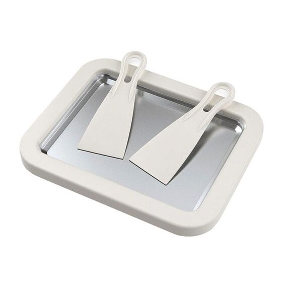 Mini macchina per yogurt fritto per uso domestico Vassoio per ghiaccio fritto fai-da-te fatto in casa per bambini, colore: lega di alluminio bianco 22,5x17,5 cm