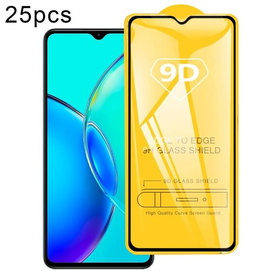 Per vivo Y35 + / Y36 India 25 pezzi 9D Full Glue Screen Pellicola in vetro temperato