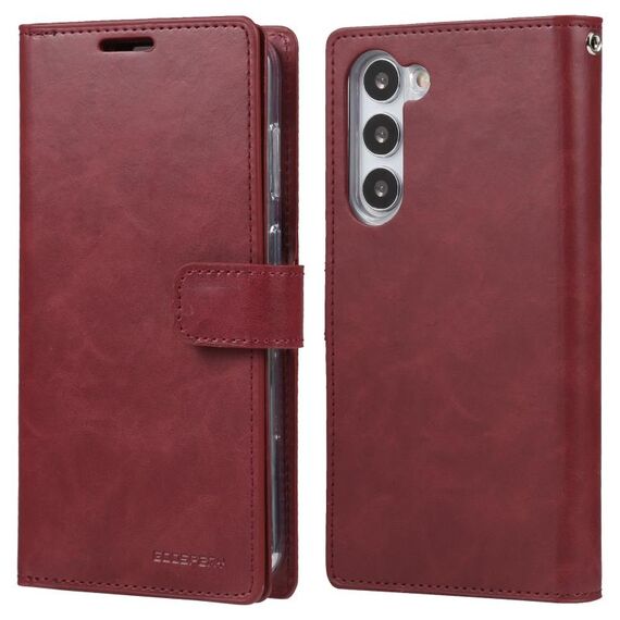 Per Samsung Galaxy S23+ 5G GOOSPERY MANSOOR DIARY Custodia per telefono in pelle con 9 slot per schede (vino rosso)