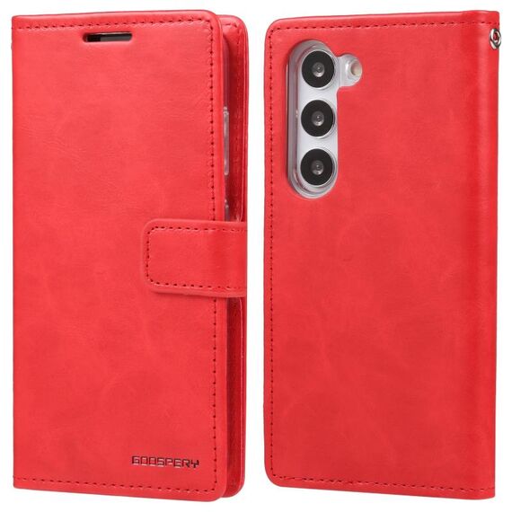 Per Samsung Galaxy S23 5G GOOSPERY BLUE MOON Custodia per telefono in pelle Crazy Horse Texture (rosso)