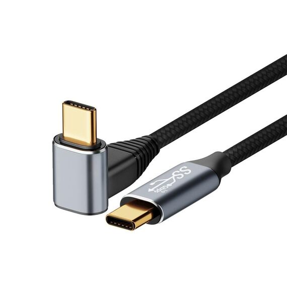 Per Steam Deck Gen2 100W USB-C/Type-C maschio a USB-C/Type-C cavo dati stereo curvo maschio, lunghezza: 2 m