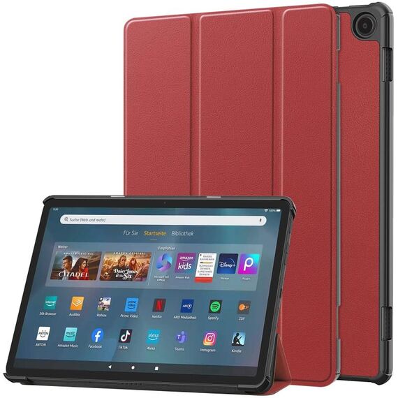 Per Amazon Fire Max 11 Custer Pure Color 3-Fold Holder Smart Custodia per tablet in pelle (Scarlatto)