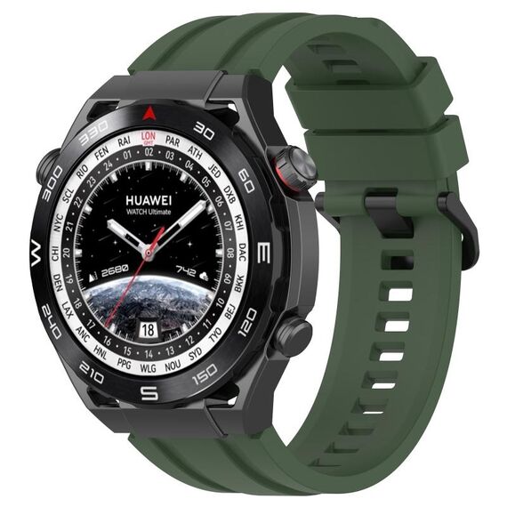 Per Huawei Watch Ultimate Long & Short Sports Set di cinturini in silicone tinta unita (verde scuro)