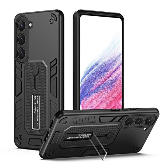 Per Samsung Galaxy S23 5G Variety Brave Armor Custodia per telefono con anello per dito (nero)