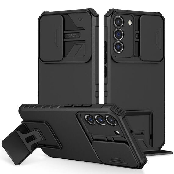 Per Samsung Galaxy S22+ 5G Supporto stereoscopico Custodia scorrevole per telefono camshield (nero)