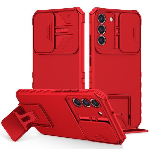 Per Samsung Galaxy S22+ 5G Supporto stereoscopico Custodia scorrevole per telefono camshield (rosso)