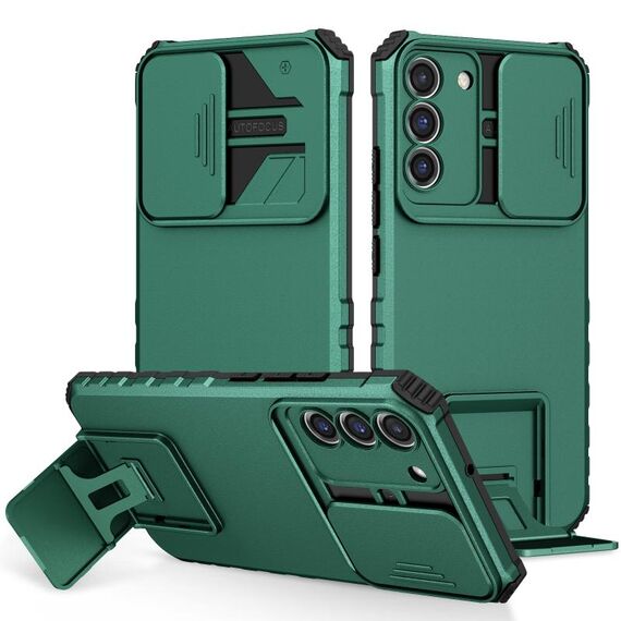 Per Samsung Galaxy S22+ 5G Supporto stereoscopico Custodia scorrevole per telefono camshield (verde)