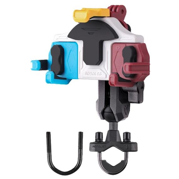 MOTOSLG Crab Staffa per morsetto per telefono moto Supporto per barra di tipo U (Blu bianco rosso)