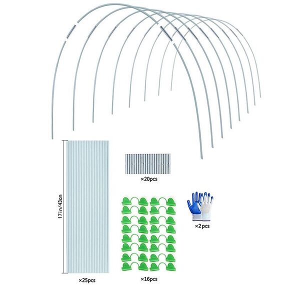 Cerchi per serre ad arco da giardino Telaio per tunnel in acciaio antiruggine Supporto per piante, Speci: S 3 aste 8 archi