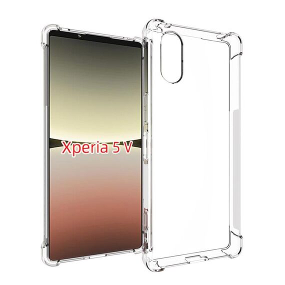 Per Sony Xperia 5 V Custodia per telefono in TPU antiurto con ispessimento antiscivolo (trasparente)