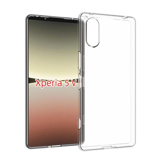 Per Sony Xperia 5 V Custodia per telefono in TPU con trama impermeabile (trasparente)