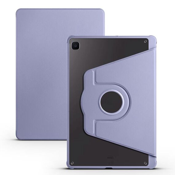 Custodia in pelle per tablet Smart con rotazione a 360 gradi in acrilico per Samsung Galaxy Tab S6 Lite P610 (viola lavanda)