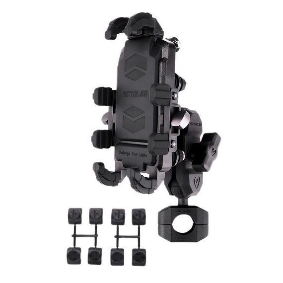 MOTOSLG Crab Supporto per morsetto per telefono moto O-Type Supporto per specchietto retrovisore (nero)