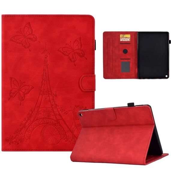Per Amazon Fire Max 11 2023 Custodia per tablet in pelle con flip a torre in rilievo (rosso)